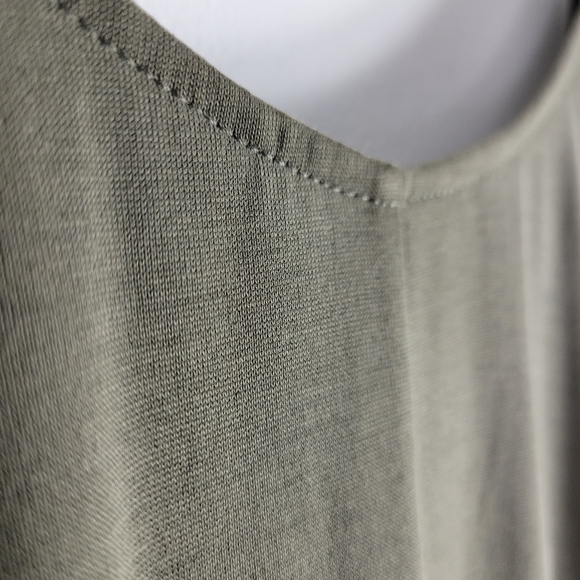 New Vince Knot Tie Front Sleeveless Scoop Neck High Low Midi Shift Dress - Picture 10 of 14